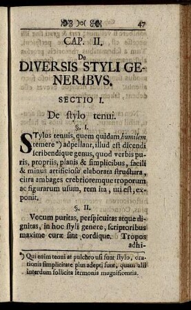 Sectio I. De stylo tenui
