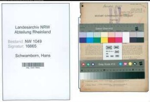 Entnazifizierung Hans Schwamborn , geb. 06.03.1896 (Handelsvertreter)