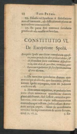 Constitutio VI. De Exceptione Spolii