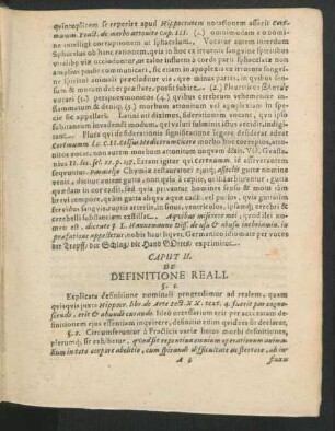 Caput II. De Definitione Reali.