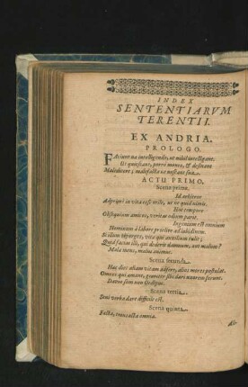 Index Sententiarum Terentii.