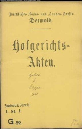Gillot, Advokat gegen Hüppe zu Remmighausen - Schuldforderung