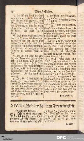 XIV. Am Fest der heiligen Dreyeinigkeit.