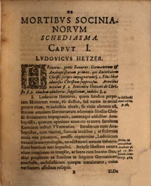 De mortibus Socinianorum qui doctrinae suae virus in Italia, Gallia, Germania et Polonia primum sparserunt