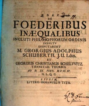 De Foederibus Inæqualibus