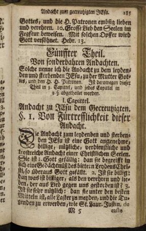 I. Capittel. Andacht zu Jesu dem Gecreutzigten.