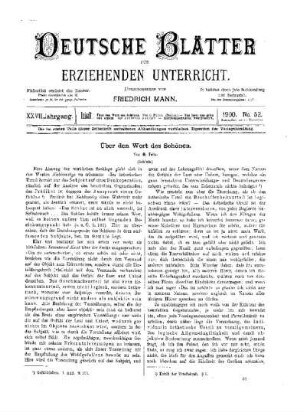 Über den Wert des Schönen : (Schluss)
