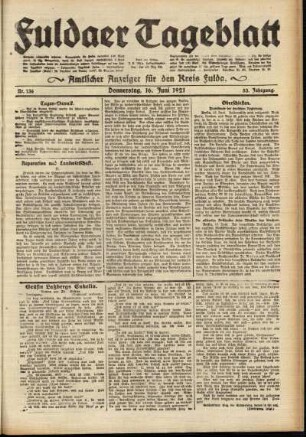 Ausgabe vom Donnerstag, den 16. Juni 1921.