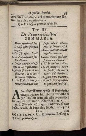 Tit. IIX. De Præscriptionibus.