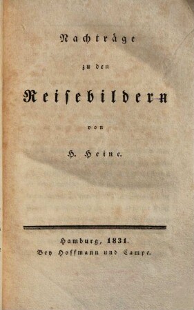 Nachträge zu den Reisebildern