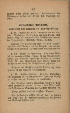 Dreizehnter Abschnitt. Anmeldung und Abhahme der Bau-Ausführung.