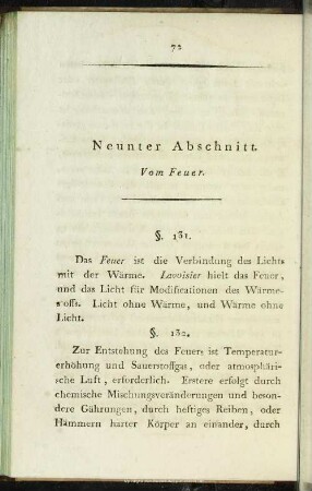 Neunter Abschnitt. Vom Feuer