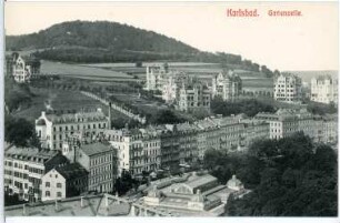 Karlsbad. Gartenzeile über die Sprudel-Kolonnade