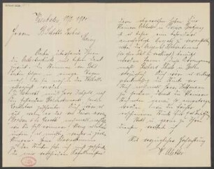 Brief an B. Schott's Söhne : 19.03.1900