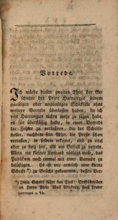 Leben, Schiksale und Verfolgungen des Prior Hartungus. Oder geheime Philosophie und Karakteristik des Mönchswesens, Zweiter Theil