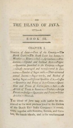 On the Islands of Java. 1775-8. Book III.