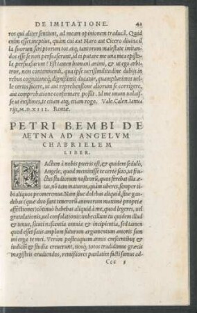Petri Bembi De Aetna Ad Angelum Chabrielem Liber.