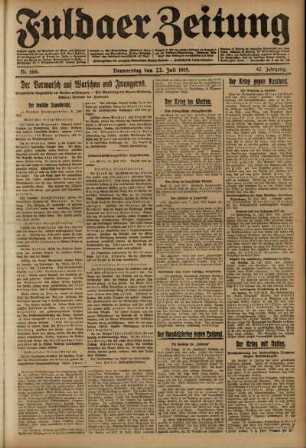 Ausgabe vom Donnerstag, den 22. Juli 1915.