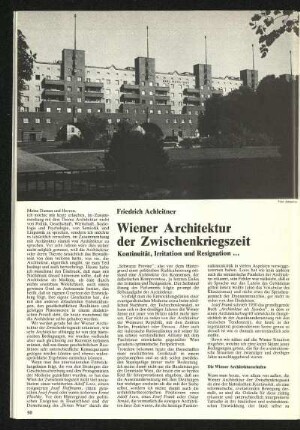 Wiener Architektur der Zwischenkriegszeit