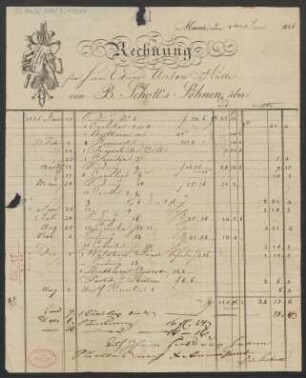 Rechnungen über diverse Musikalien : 01.01.1826