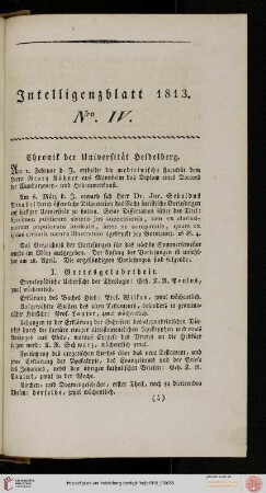 Intelligenzblatt Nro. IV