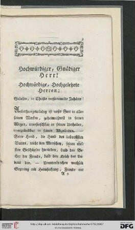 Hochwuerdiger, Gnaediger Herr!