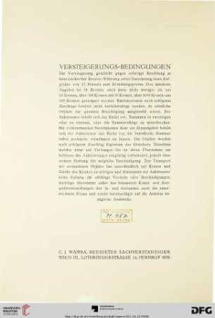Versteigerungs-Bedingungen