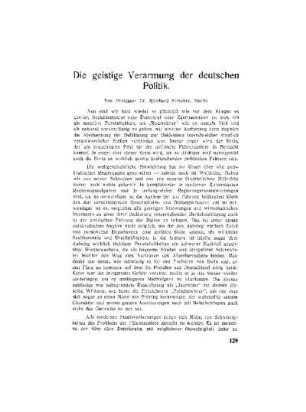 Die geistige Verarmung der deutschen Politik