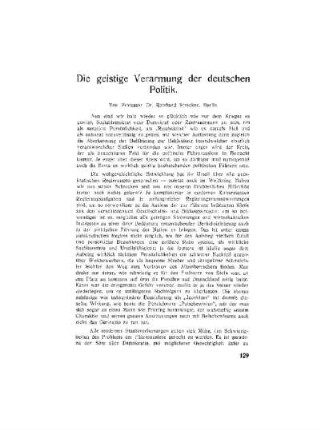 Die geistige Verarmung der deutschen Politik