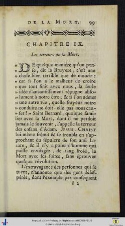 Chap. IX. Les terreurs de la Mort.