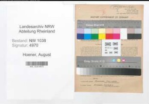 Entnazifizierung August Hoener , geb. 15.04.1893 (Bahnbeamter)