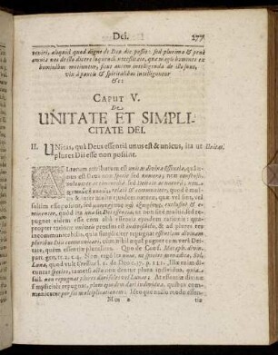 Caput V. De Unitate Et Simplicitate Dei.