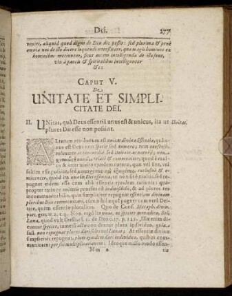 Caput V. De Unitate Et Simplicitate Dei.