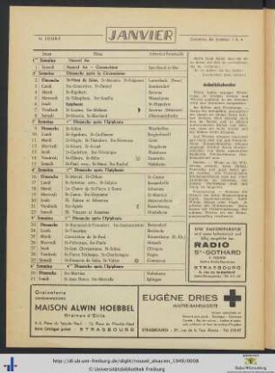 Calendrier.