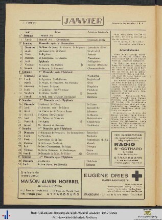 Calendrier.