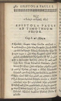 Epistola Pauli Ad Timotheum Prior; ... Posterior.