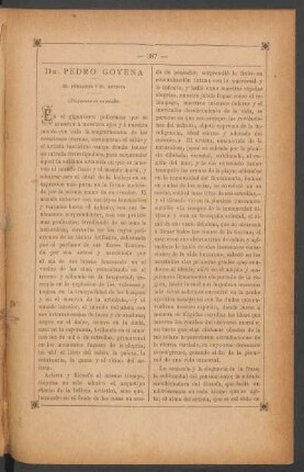 Dr. Pedro Goyena : El pénsador y el artista - (Fragmentos de un estudio)