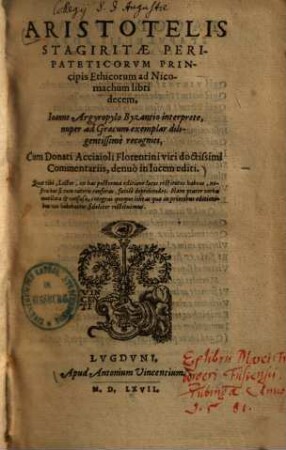 Ethicorum ad Nicomachum libri decem