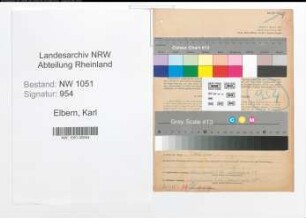 Entnazifizierung Karl Elbern , geb. 15.12.1904 (Vermessungstechniker)