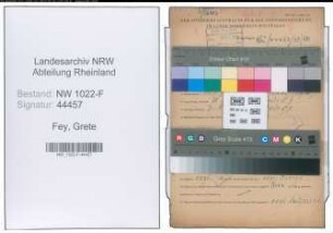 Entnazifizierung Grete Fey , geb. 10.01.1911 ()