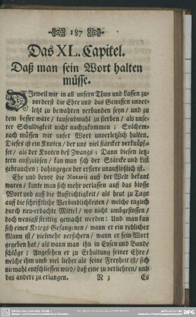 Das XL. Capitel. Daß man sein Wort halten müsse