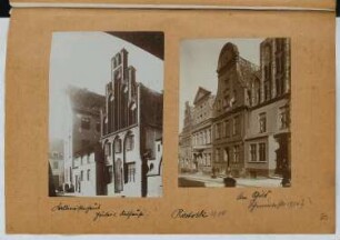 Walldienerhaus, Rostock. Hausbaumhaus, Rostock: Ansichten (aus: Skizzen- und Fotoalbum 25)