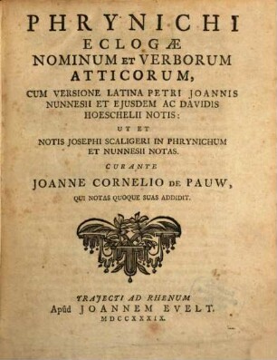 Eclogae nominum et verborum Atticorum