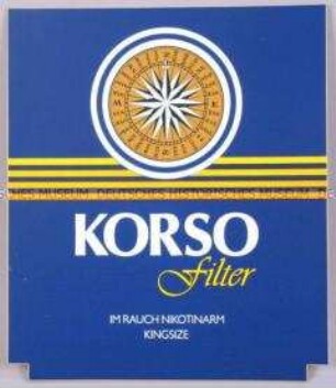 Werbeschild für "Korso"-Zigaretten