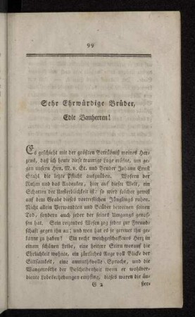 Sehr Ehrwürdige Brüder, Edle Bauherren!