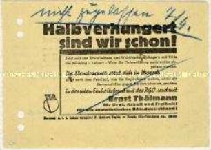 Aufruf der Revolutionären Gewerkschafts-Opposition zur Wahl von Ernst Thälmann zum Reichspräsidenten 1932