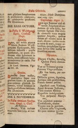 CXXXVII-CXLIX, Festa Novembris