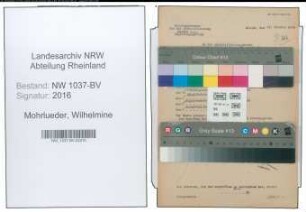 Entnazifizierung Wilhelmine Mohrlueder , geb. 07.03.1898 (Kaufm.Angestellte)