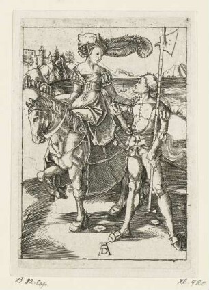 Fräulein zu Pferd und der Landsknecht