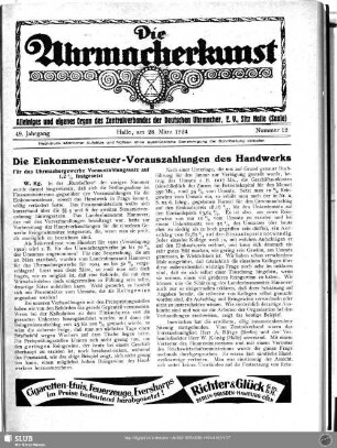 Die Einkommensteuer-Vorauszahlungen des Handwerks